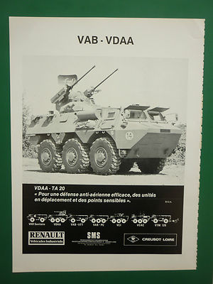 5/1983 PUB RENAULT CREUSOT LOIRE VAB VDAA LUFTVERTEIDIGUNGSFAHRZEUG EMD TA 20 AD