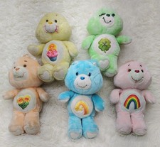 Vintage 80's 13" Plush Care Bears Lot Of 5 Good Luck Wish Friend Birthday Cheer