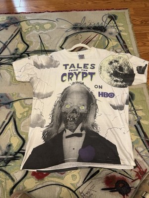Vtg 90 s tales Of The Crypt HBO AOP MEGA GRAIL. XL 23x30 SINGLE STITCH