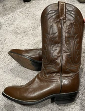 Tony Lama Brown Leather Cowboy Boots Mens Size 10.5 EE Style 2990 USA