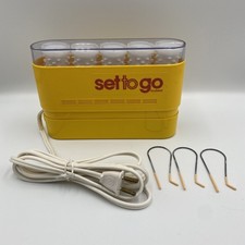 Vintage Clairol Set to Go Hot Rollers Travel Hair Curlers K5-S w/ 3 Clips TESTED