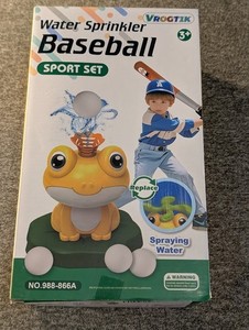 Water Sprinkler Baseball Sport Set Kids Outdoor Toy Game – Frog Design (NIB)
