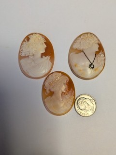 Antique Loose Cameo Lot 3 Pc. Diamond