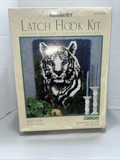 CARON White Tiger Latch Hook Kit 24" x 34" WonderArt NEW