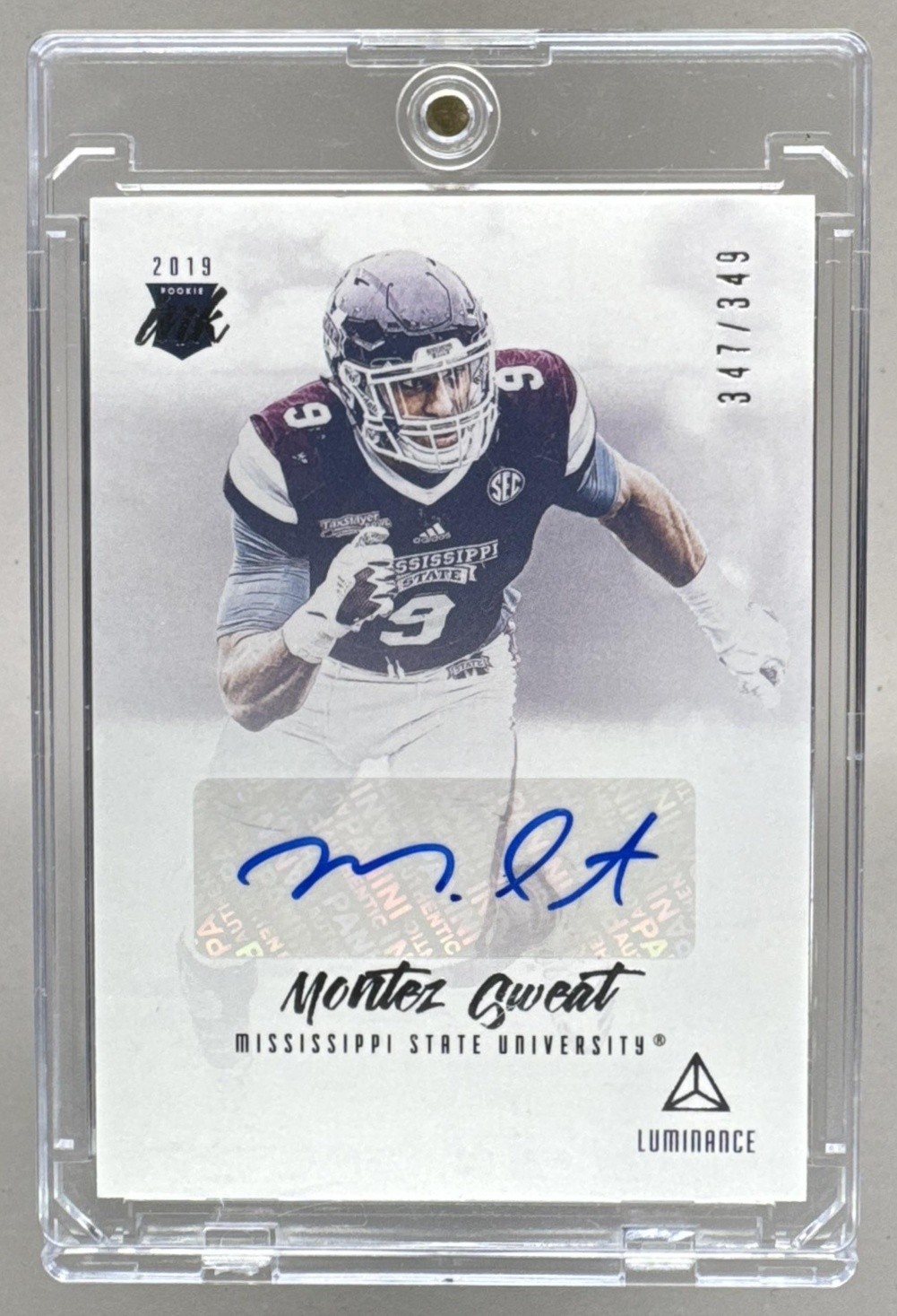 Montez Sweat Panini Obsidian Rookie Autos #MSW Base