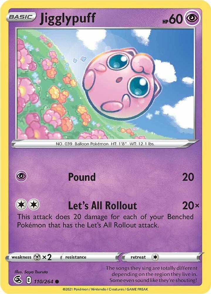 Jigglypuff 110/264 SWSH08: Fusion Strike NM Pokémon TCG