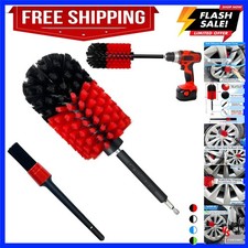 Wheel Brush Kit, Soft Drill Wheel Cleaner Brush, No Scratches Highly Dense Ca...