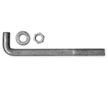Galvanized 1/2" x 12" Concrete foundation Anchor L Bolts W/ Hardware 