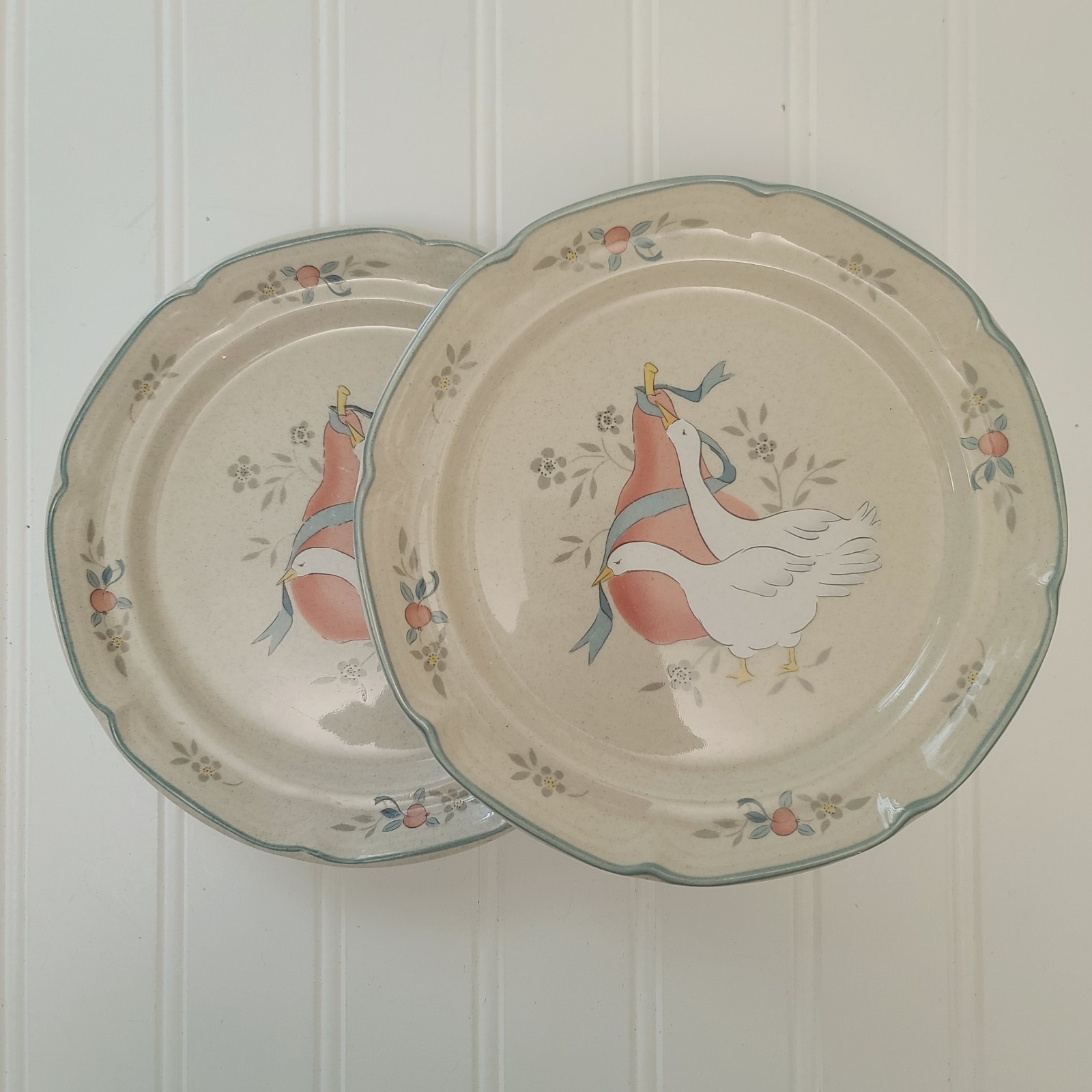 Vintage INTERNATIONAL CHINA Marmalade Geese Goose Duck Country Cottage Dish Set