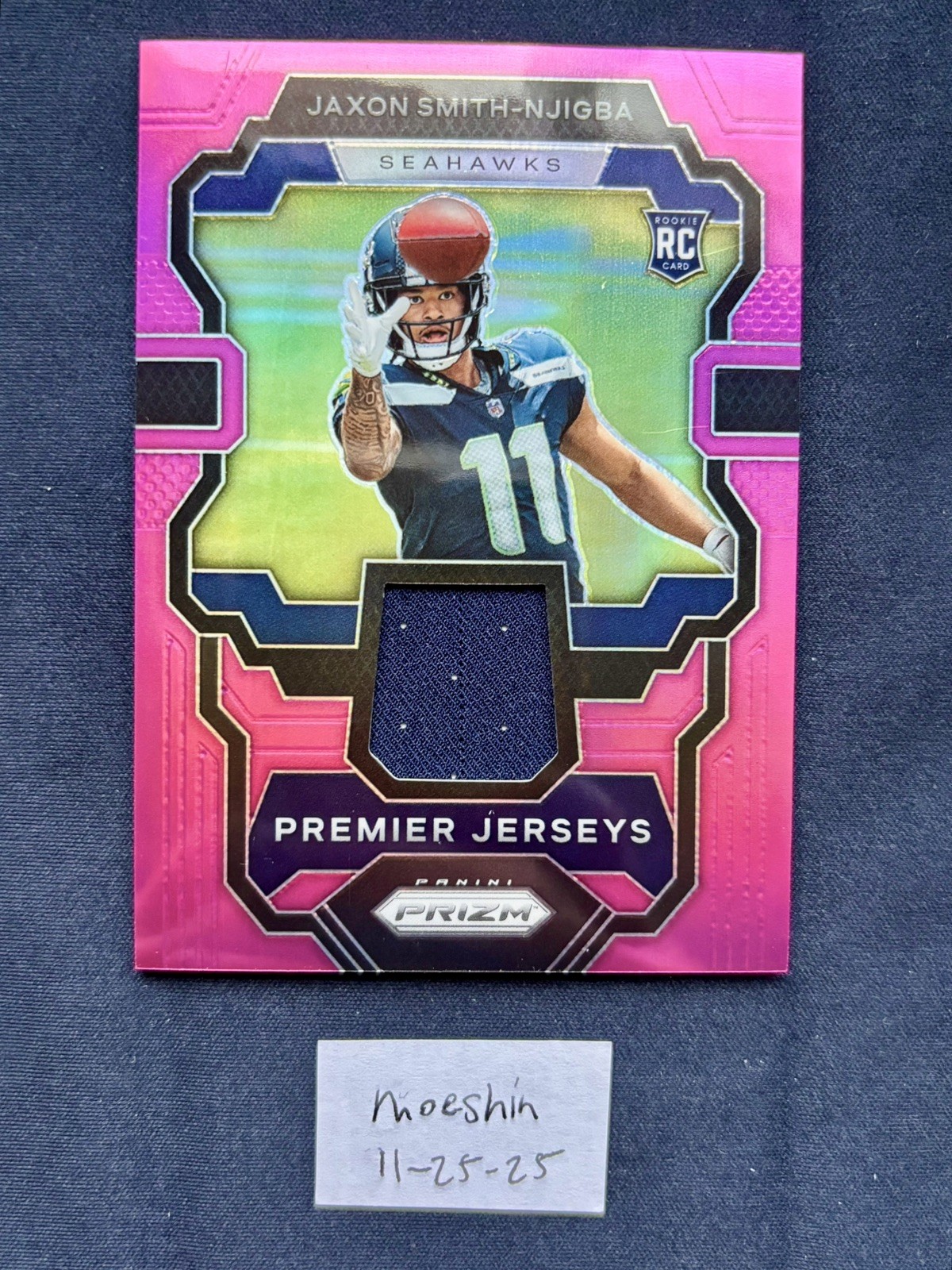 2023 Panini Prizm - Premier Jerseys Rookie Jaxon Smith-Njigba Pink Prizm Patch