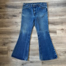 36x32 Vintage Levi s 684 Jeans 1980s Dark Wash Orange Tab Flair Leg Bell Bottom