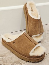 NEW UGG SIZE 8 WOMEN'S GREENPORT OPEN TOE CHESTNUT SHEARLING SLIDE VIETNAM