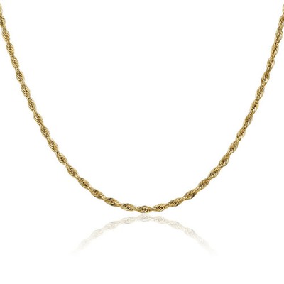 10 Karat massives Gelbgold 2,8 mm Seil Kette Halskette