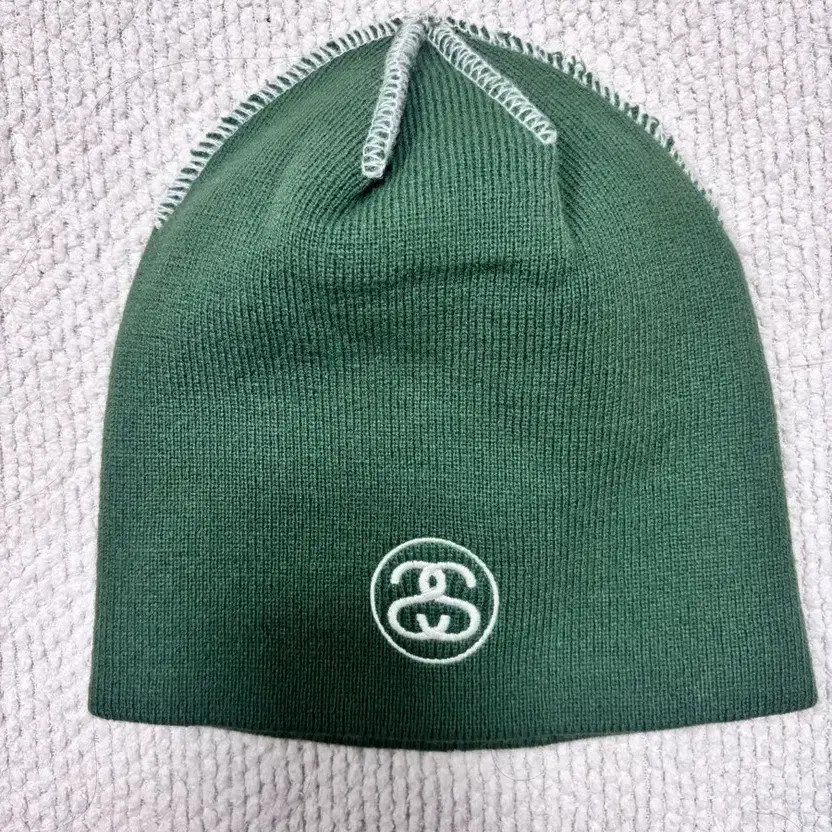 Stussy Exploded Stitch Skull Cap - Green, Pre-Owned