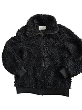 BB DAKOTA | Womens Black Faux Fur Jacket  Size S zipper closure 
