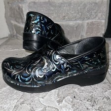 Mint Dansko Professional Iridescent Floral Patent Leather Clogs Shoes 38 / 7.5-8