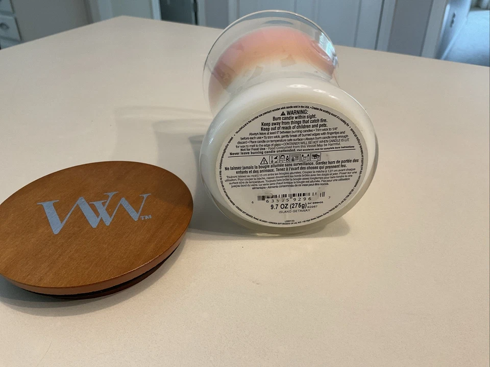 WoodWick 9.7 Oz Coastal Sunset Seaside Mimosa Island Coconut Trilogy Candle - Image 3 of 4