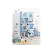 Kinder Steckregal für Kinderzimmer Kinderregal Blau / Beige  Spielzeug Regal Neu