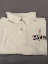 ATLANTA OLYMPICS 1996 New N/T White TG/XG ALDULT XL 48-48 Polo Shirt