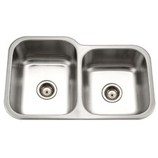 Houzer MC-3210SR-1Stainless Steel 70/30 Bowl Kitchen Sink - Small Bowl Right