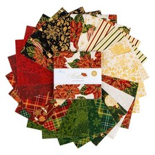 POINSETTIAS at CHRISTMAS Stacker Pk from Riley Blake - 42 5" fabric squares