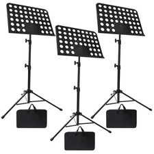 Trio of Adjustable Music Stands  Foldable with Carrying Bag