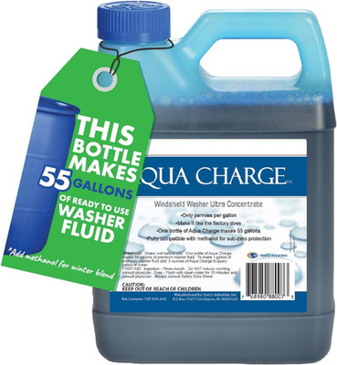 Aqua Charge Ultra Concentrated Windshield Washer Fluid Makes 55gal 32oz Bottle