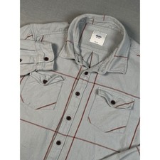 Katin Long Sleeve Button Up Shirt Large Shacket Flannel Gray Pockets Fall