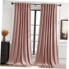 Pink Curtains for Girls Bedroom, Back Tab  52"W x 90"L Pack of 2 Dusty Pink