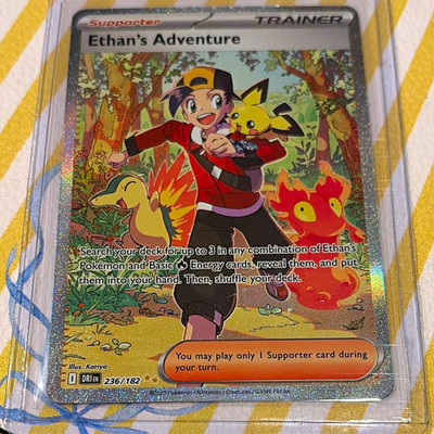 Pokemon TCG Ethan's Adventure 236/182 Full Art Holo Ultra Rare Destined Rivals