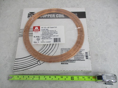 MUELLER INDUSTRIES D02050P COPPER COIL, 1/8" O.D. x 50', BC0032