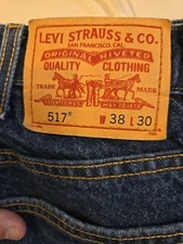 Vintage Levis 517 Jeans Men 38x30 Blue Boot Cut Denim