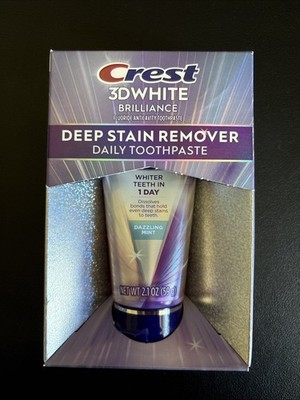Crest 3D White Brilliance Deep Stain Remover Dazzling Mint Toothpaste Exp 03/27