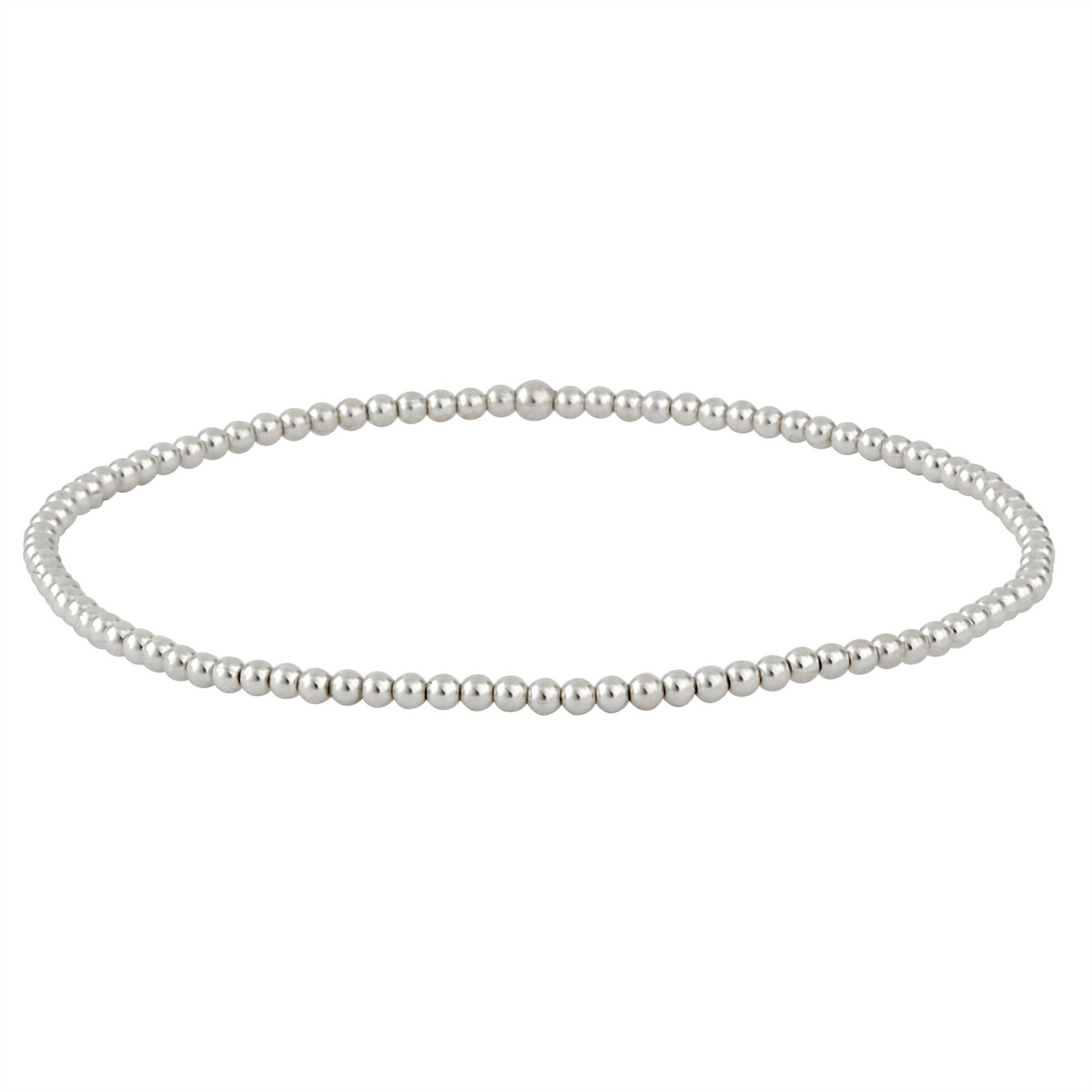 Silverly Sterling Silver Bracelet Tiny Bead Stretch Stackable Beaded Bracelets