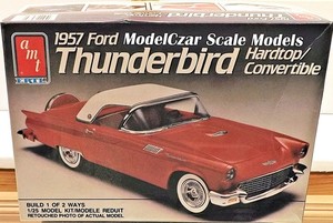 1957 FORD THUNDERBIRD 1/25 AMT #6516 MODEL KIT IN OPEN BOX W/BAGGED/TREED PARTS!