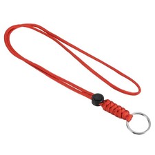18" Paracord Lanyard with Keyring Necklace Cord Badge Holder Strap Red