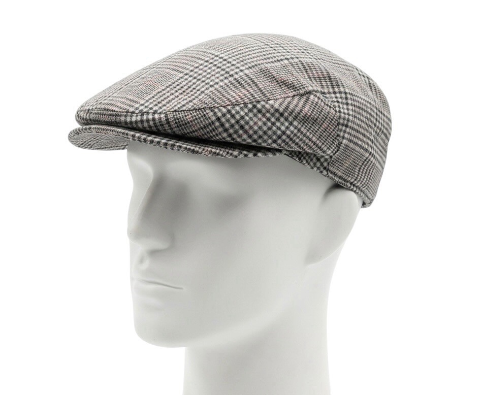 Mens Vintage 80s Checked Flat Cap Retro Indie 57cm Medium RefX22