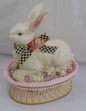New MacKenzie Childs Macaron Bunny Rabbit Bas...