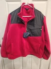 Lands' End Thermacheck Rich Red Full Zip Fleece Jacket 2XL Mens XXL 50 52