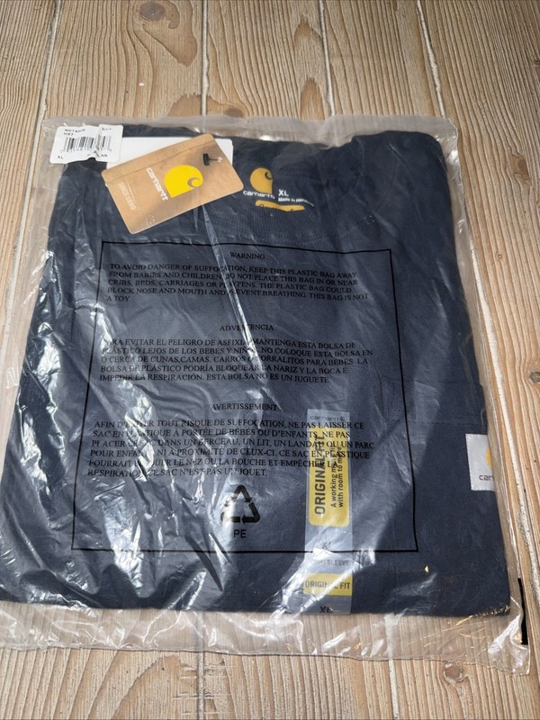 Carhartt Workwear Shirt Mens XL Dark Blue Relaxed Fit Short Sleeve Pocket Tee