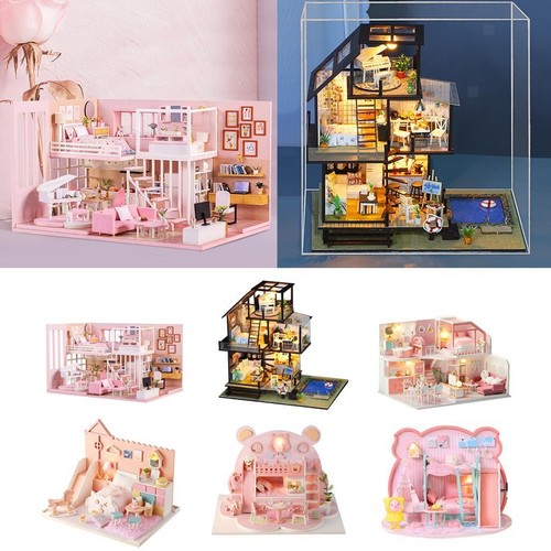 Construction de Modèle de Maison de Poupée Miniature de Bricolage 3D avec Le