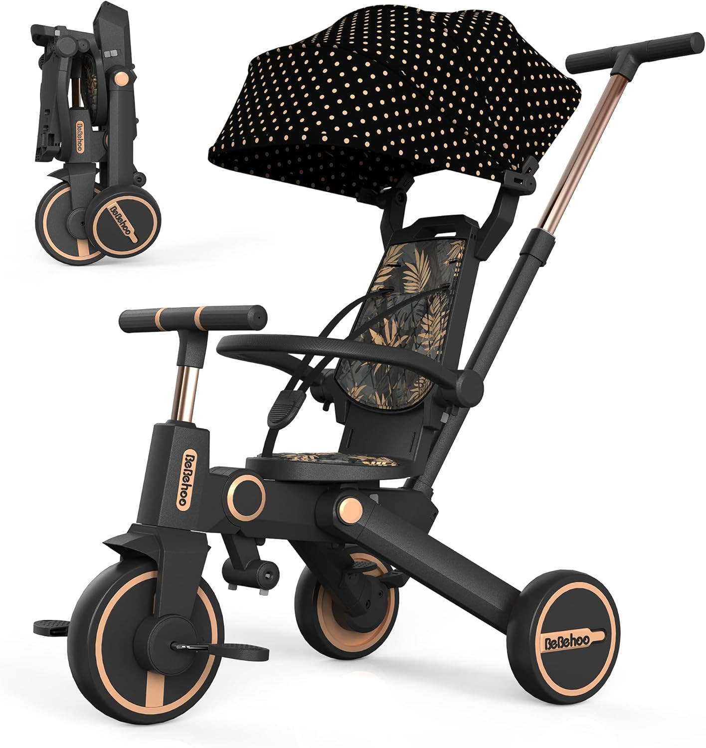 7-in-1 Foldable Tricycle Stroller for Toddlers 1-5 Years - G