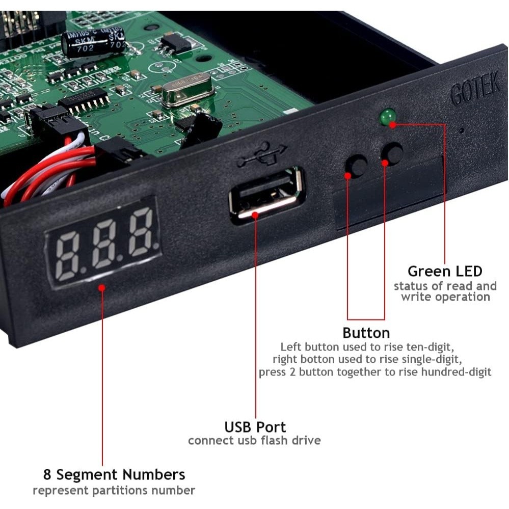 SFR1M44U100 35 Inch 144MB USB SSD Floppy Drive Emulator Black
