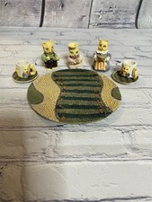 Vintage 90's Miniature Tea Set Resin Bunnies Mini Small Scale Kids Make Believe