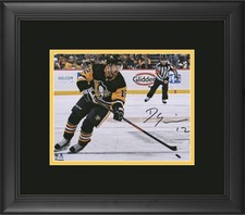 Dominik Simon Pittsburgh Penguins FRMD Signed 8x10 Black Jersey Skating Photo