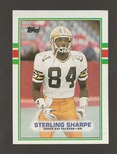 1989 Topps #379 Sterling Sharpe rookie card, Green Bay Packers HOF. rookie card picture