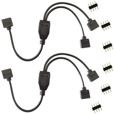 2Pcs 4 Pin RGB LED Strip Splitter Cable 2 Way 1 to 2 Splitter Connector SMD 5050