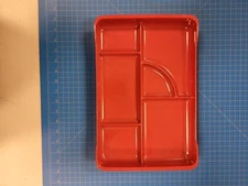 Vintage Tong Ya Melamine Ware Red Divided Lunch Tray 14" x 9" School Cafeteria