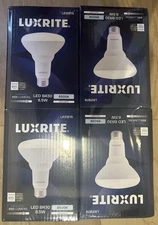 Luxrite BR30 LED Flood Light Bulb 8.5W 6500K 650LM Dimmable Damp Rated 4 Pack