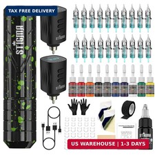 STIGMA Wireless Tattoo Kit, Tattoo Rotary Pen Gun Machine Kit with Practice Skin